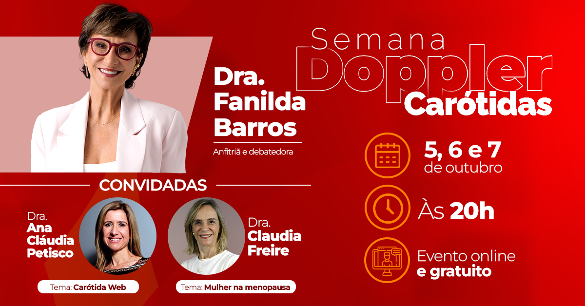 Dra. Fanilda Barros realizando exame de Doppler de carótidas durante a Semana Doppler Carótidas.